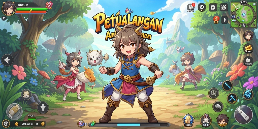 Tampilan gameplay menegangkan dari 8055 dengan karakter anime.