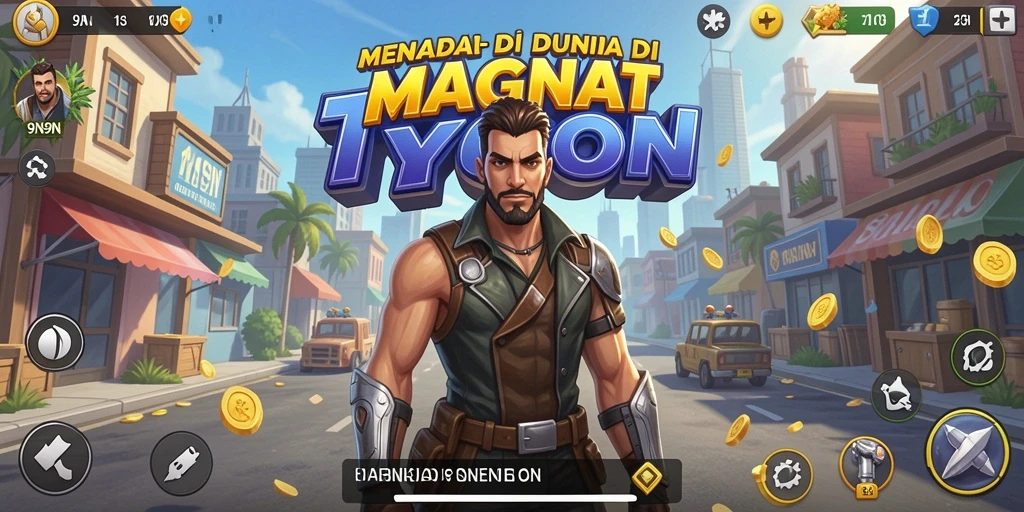 Screenshot gameplay menunjukkan momen penting strategis dalam Tycoon.