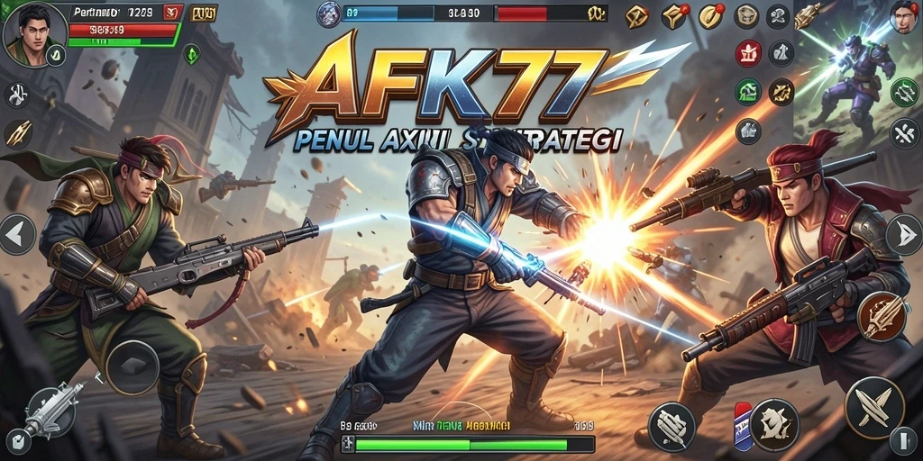 Gameplay seru AFK77 dengan karakter dan arena menarik.