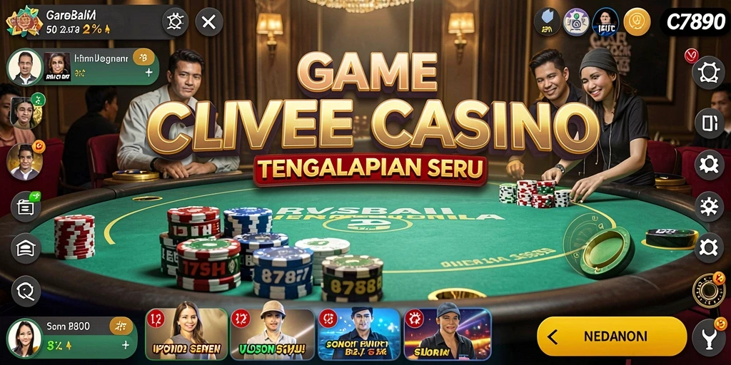 Screenshot gameplay Live Casino C7890 yang mendebarkan dan interaktif.
