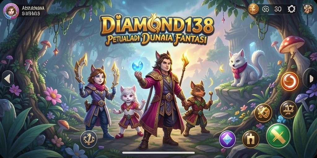 Tangkapan layar gameplay DIAMOND138 menampilkan karakter dalam aksi petualangan.
