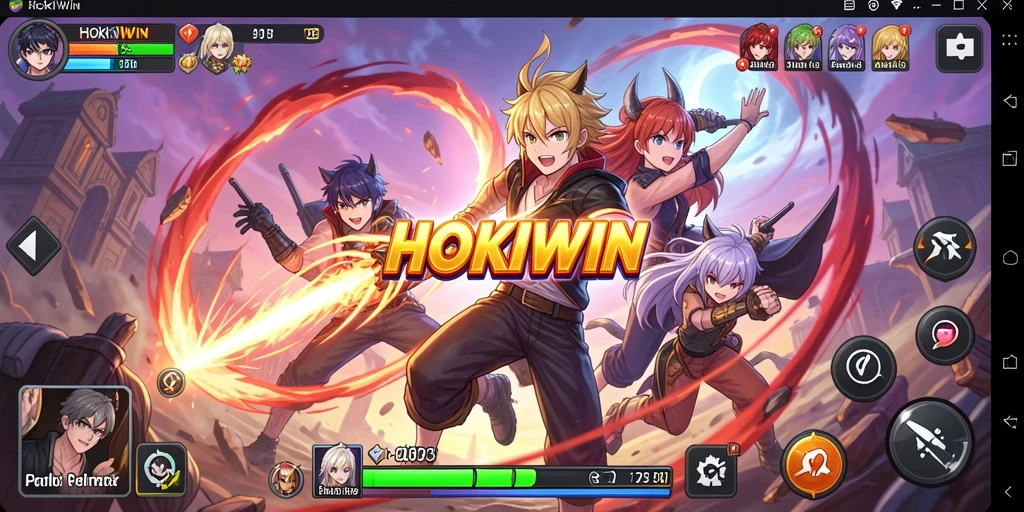 Tampilan gameplay HOKIWIN yang menakjubkan dengan karakter anime.