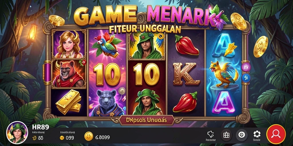Tampilan gameplay HR89 slot yang mendebarkan dan mengasyikkan.