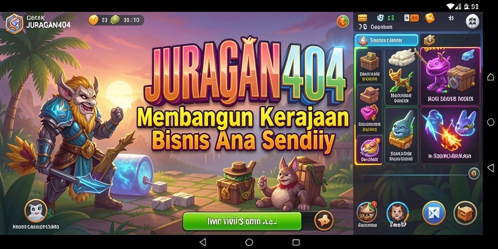 Tampilan gameplay Tycoon dalam JURAGAN404 yang menarik.