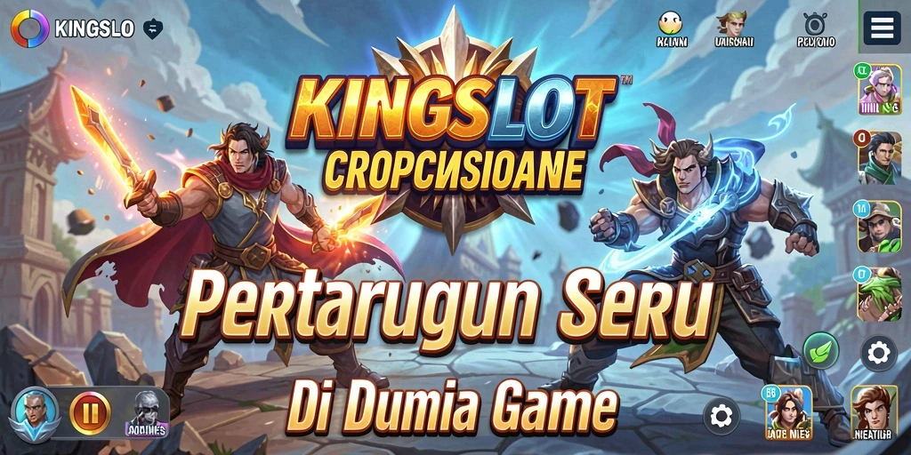 Screenshot aksi pertarungan mendebarkan di KINGSLOT.