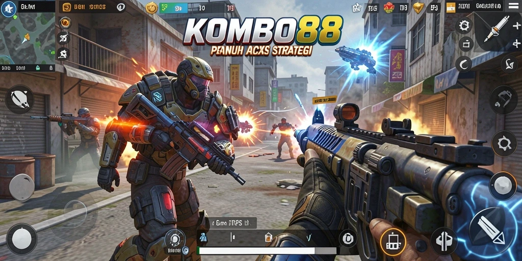 Tampilan gameplay menarik dari KOMBO88 dengan aksi TPS yang intens.