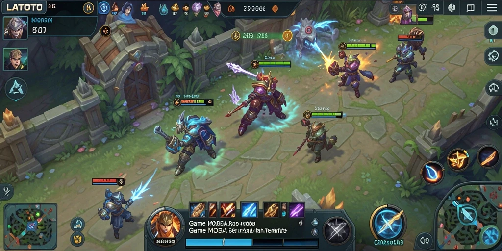 Tangkapan layar LATOTO menunjukkan aksi seru dalam pertarungan MOBA.