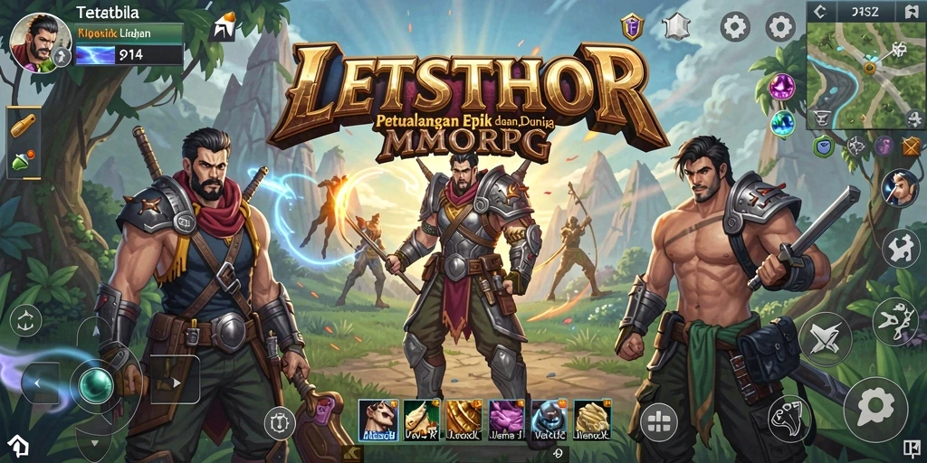 Tampilan gameplay LETSTHOR menampilkan pertempuran mendebarkan di dunia MMORPG