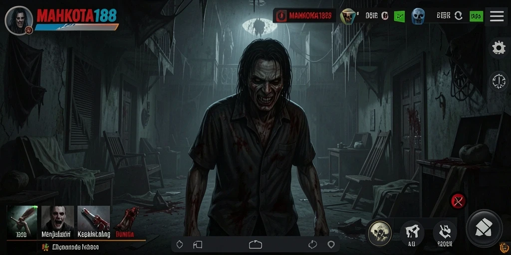 Tampilkan gameplay menakutkan dengan makhluk seram dalam MAHKOTA188.