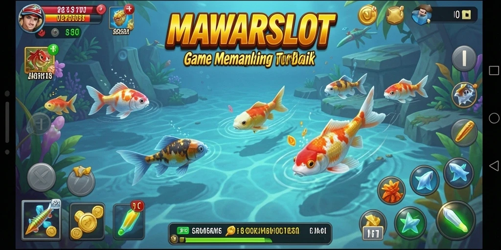 Screenshot MAWARSLOT menampilkan gameplay memancing yang seru dan mendebarkan.