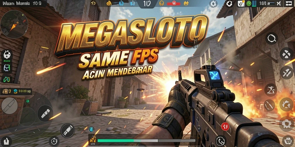 Tampilan aksi seru dalam gameplay MEGASLOTO FPS.