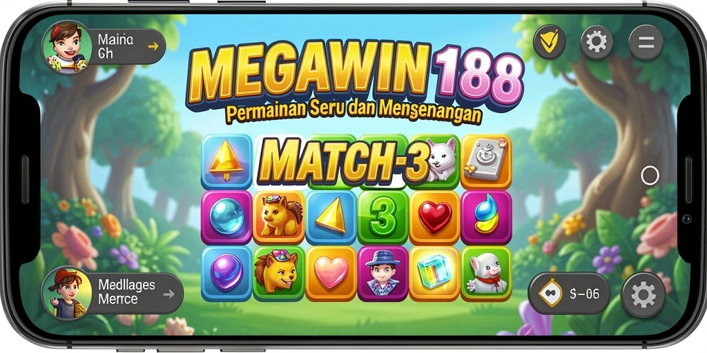 Screenshot MEGAWIN188 menampilkan gameplay yang seru dan warna-warni.
