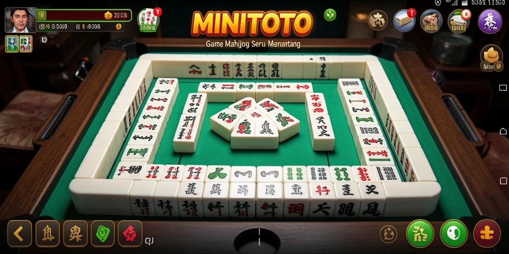 Screenshot gameplay MINITOTO yang menampilkan aksi Mahjong yang mendebarkan.