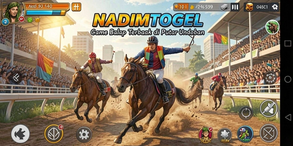 Tampilan menakjubkan dari gameplay NADIMTOGEL yang penuh aksi balap.