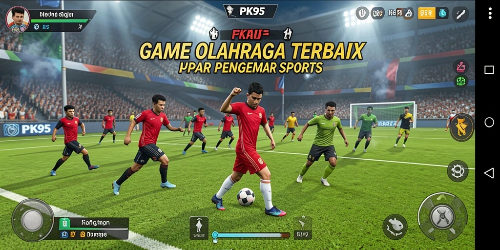 Tangkapan layar gameplay PK95 menampilkan aksi olahraga yang mendebarkan.