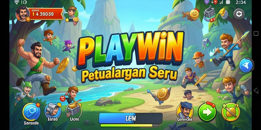 Tangkapan layar utama PLAYWIN menampilkan aksi seru dalam gameplay Arcade.