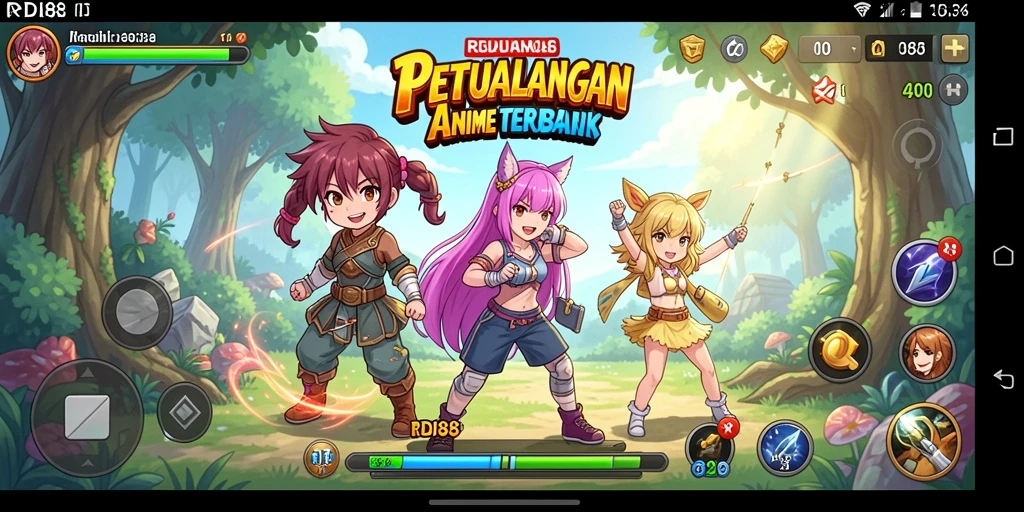 Screenshot RDI88 menampilkan aksi pertarungan karakter anime yang epik.