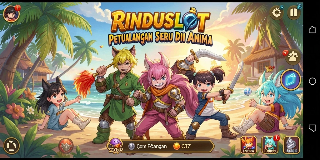 Tampilan gameplay seru di dunia Anime yang menyenangkan.