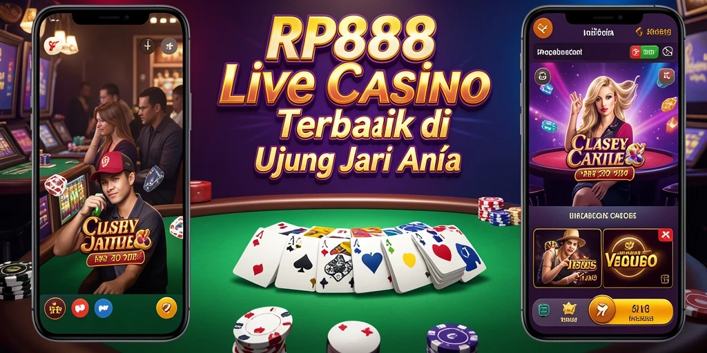 Screenshot utama RP888 menampilkan dealer langsung yang sedang bermain dengan pemain.