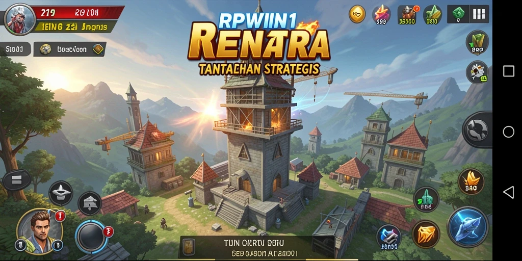 Tampilan gameplay menara pertahanan yang mendebarkan dan strategis.