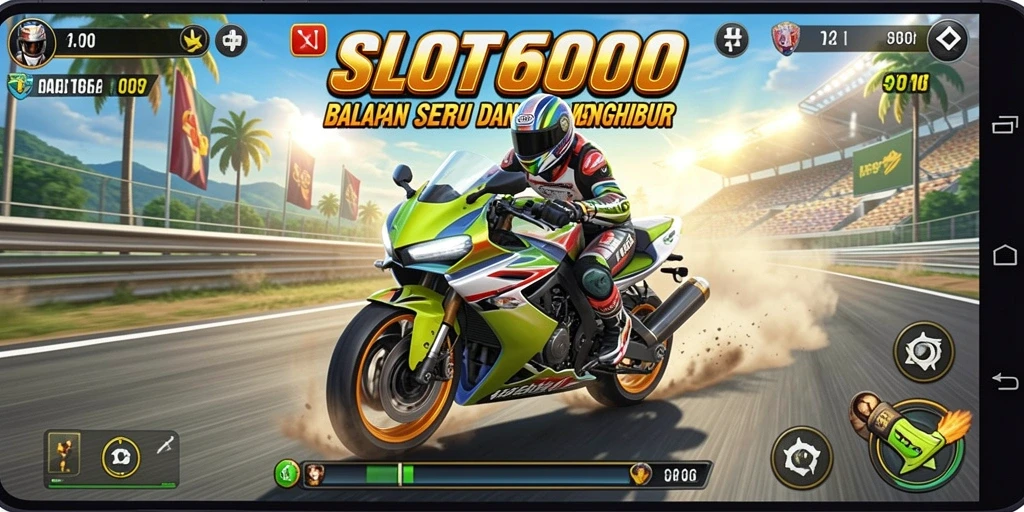 Gameplay menegangkan di SLOT6000 dengan balapan motor