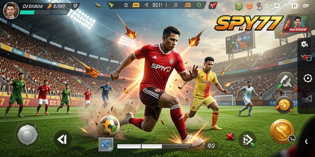 Tampilan gameplay <strong>SPY77</strong> yang mendebarkan dan penuh aksi olahraga.