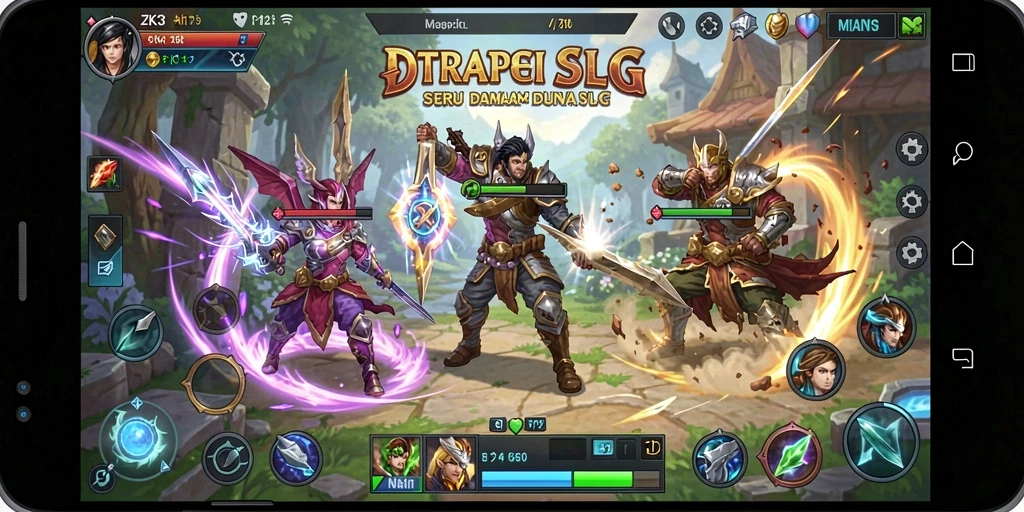 Screenshot menampilkan aksi pertarungan strategis dalam ZK3.